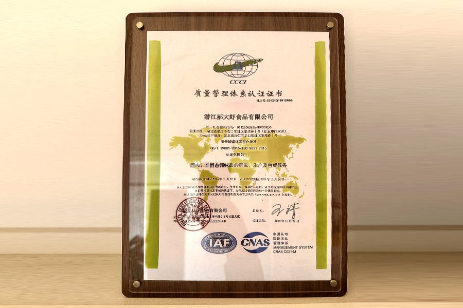 ISO 9001国际质量管理体系认证证书
